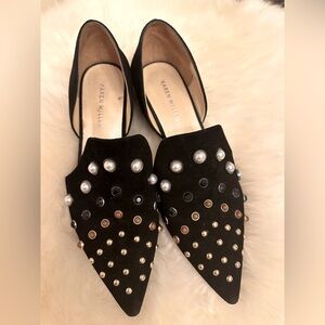Karen Millen Black Studded Flats